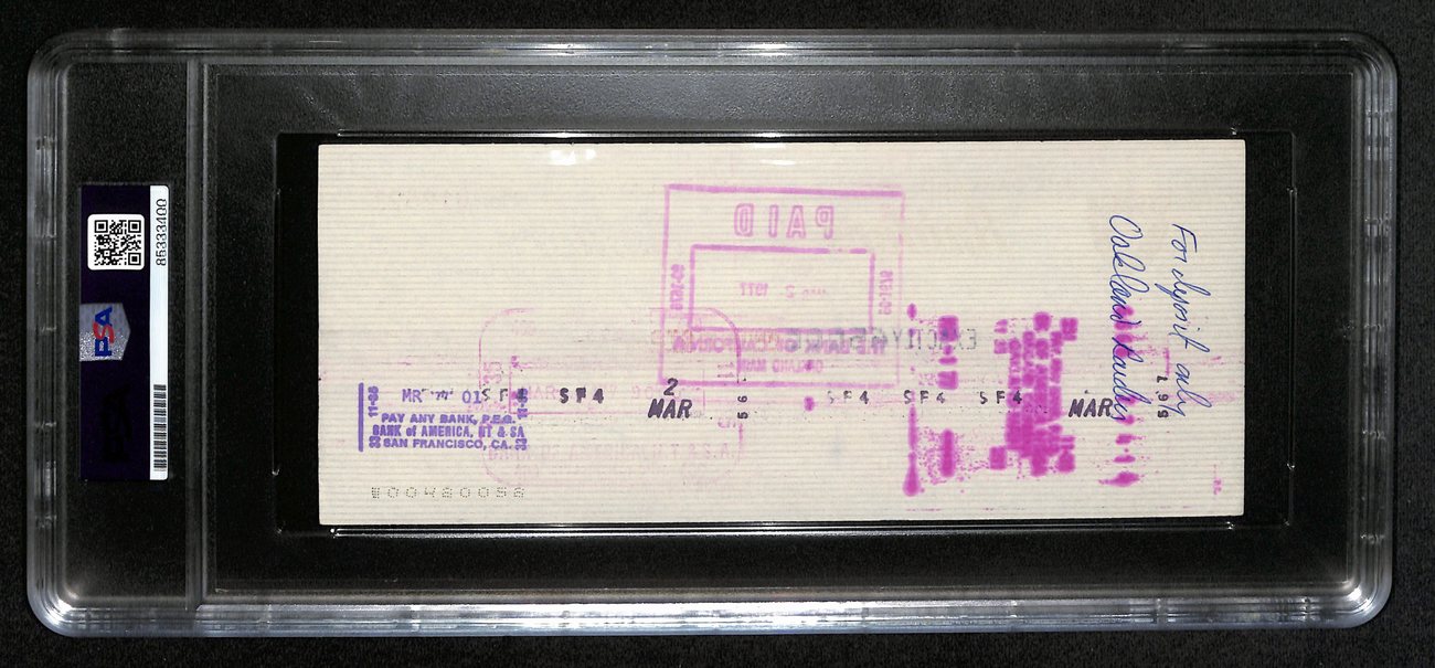 Al Davis HOF Signed/Autographed 8.5x3.5 Bank Check Raiders PSA/DNA 193236