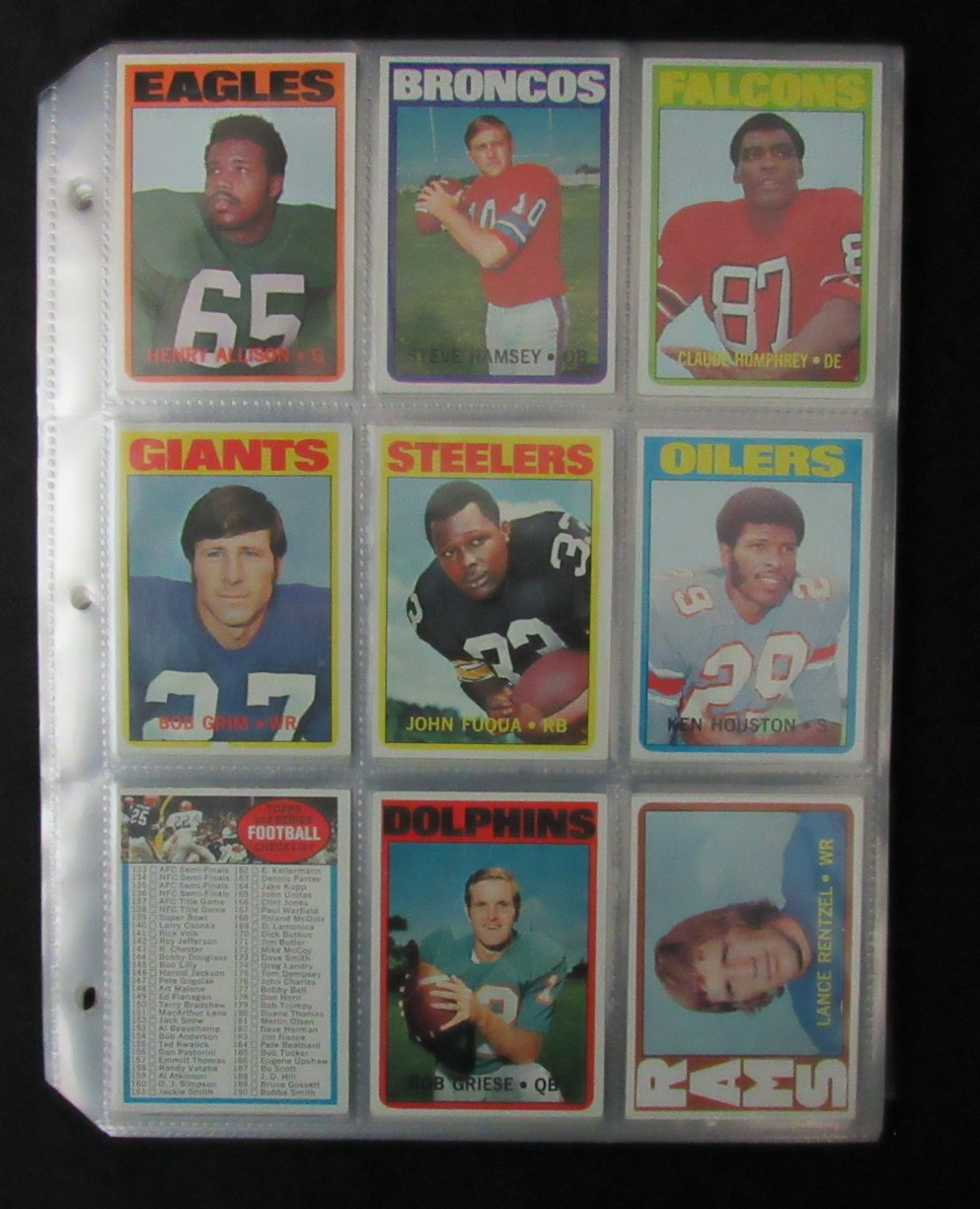 1972 TOPPS Football Complete Card Set (263) Namath, Unitas, Staubach 186151