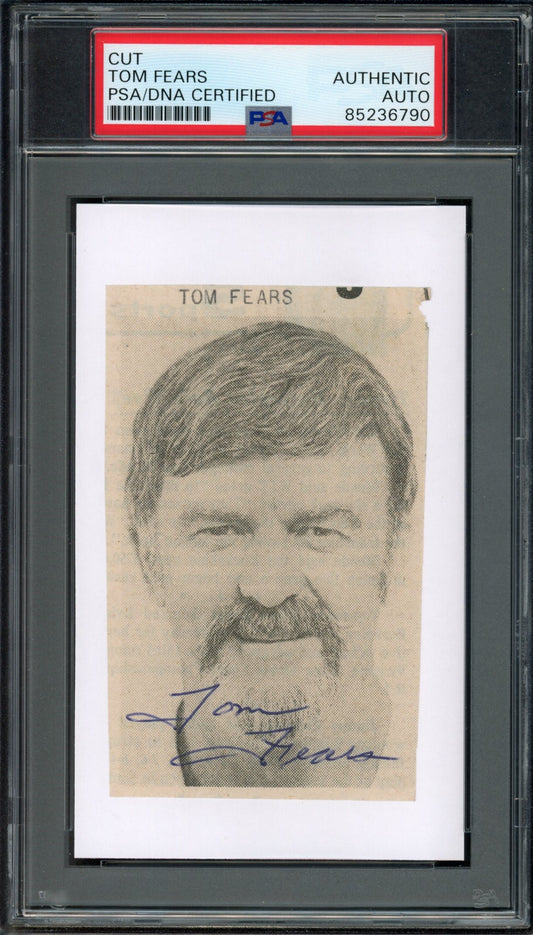 Tom Fears HOF Signed/Auto Cut Photo on 3x5 Card LA Rams PSA/DNA 188276