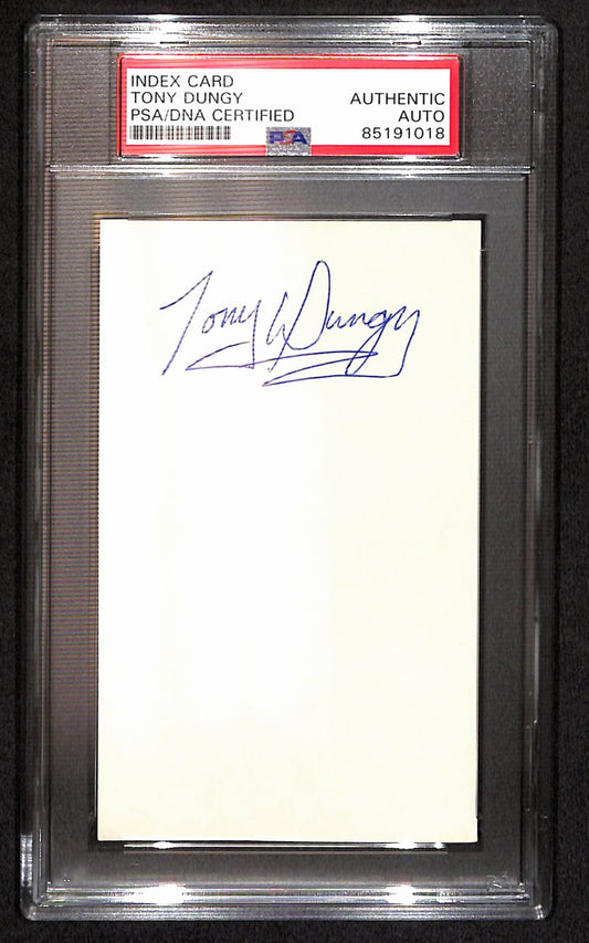 Tony Dungy HOF Signed/Auto 3x5 Index Card Baltimore Colts PSA/DNA 187457