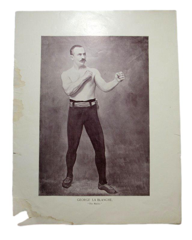 Geprge La Blanche "The Marine" 1895 Boxing Gladiators 11x15 Supplement Poster