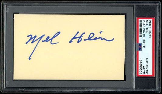 Mel Hein HOF Autographed 3x5 Index Card New York Giants PSA/DNA
