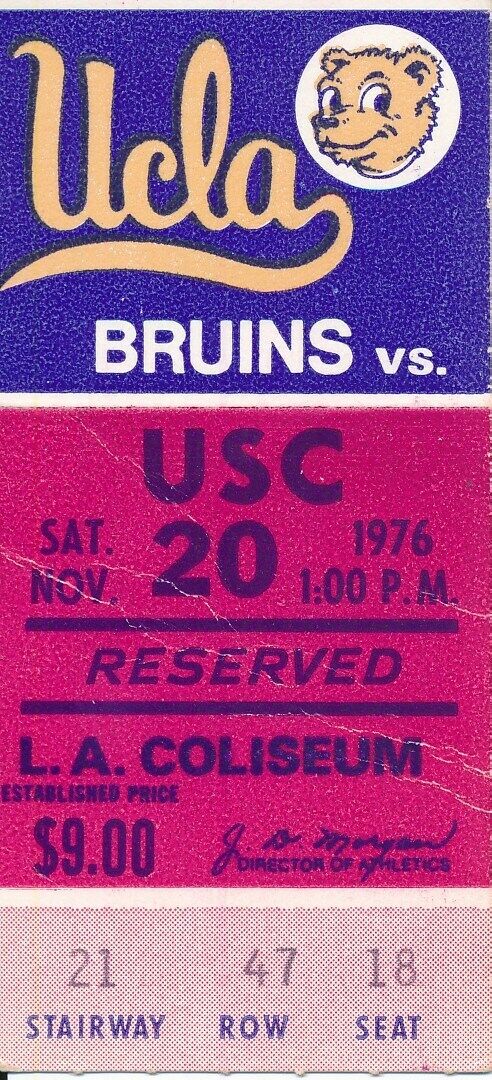 1976 USC Trojans vs. UCLA Football Game Ticket Stub 148547