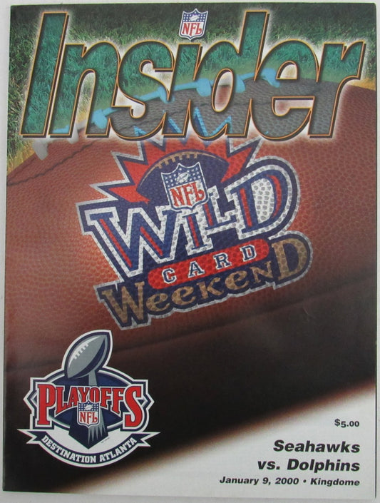 DAN MARINO LAST WIN EVER Seahawks v Dolphins 2000 NFL Playoff Program 152385