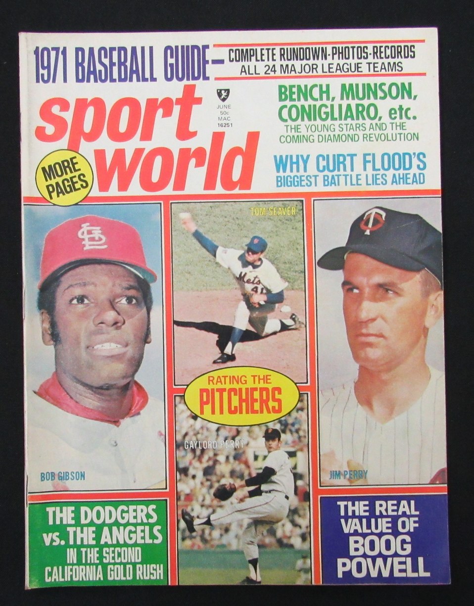 June 1971 Sport World Magazine Bob Gibson HOF St. Louis Cardinals Cover 185550