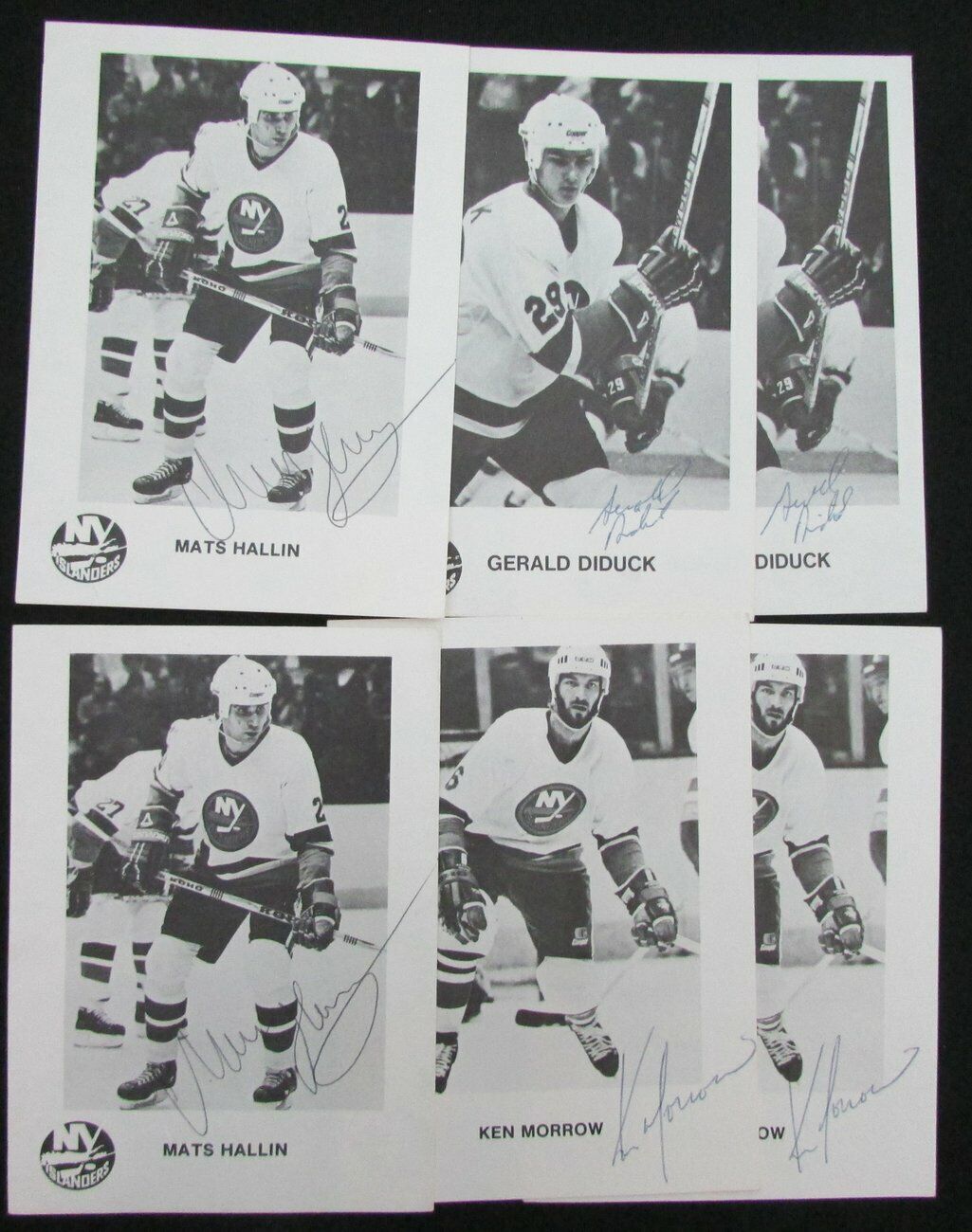 Lot of 6 New York Islanders Signed 4x5.5 Team Issued Photos incl. Diduck 150479