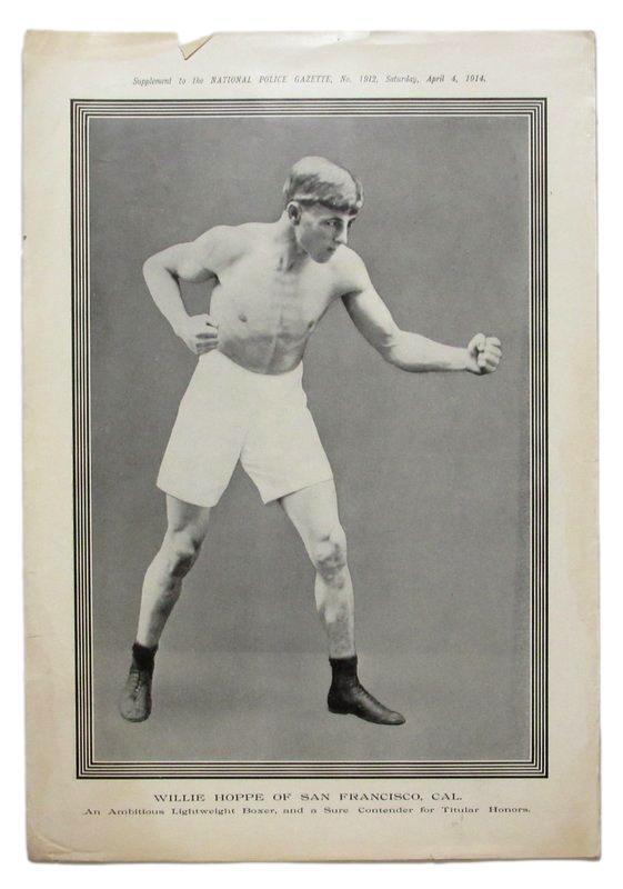 1914 National Police Gazette Magazine Willie Hoppe 11x15 Supplement Poster