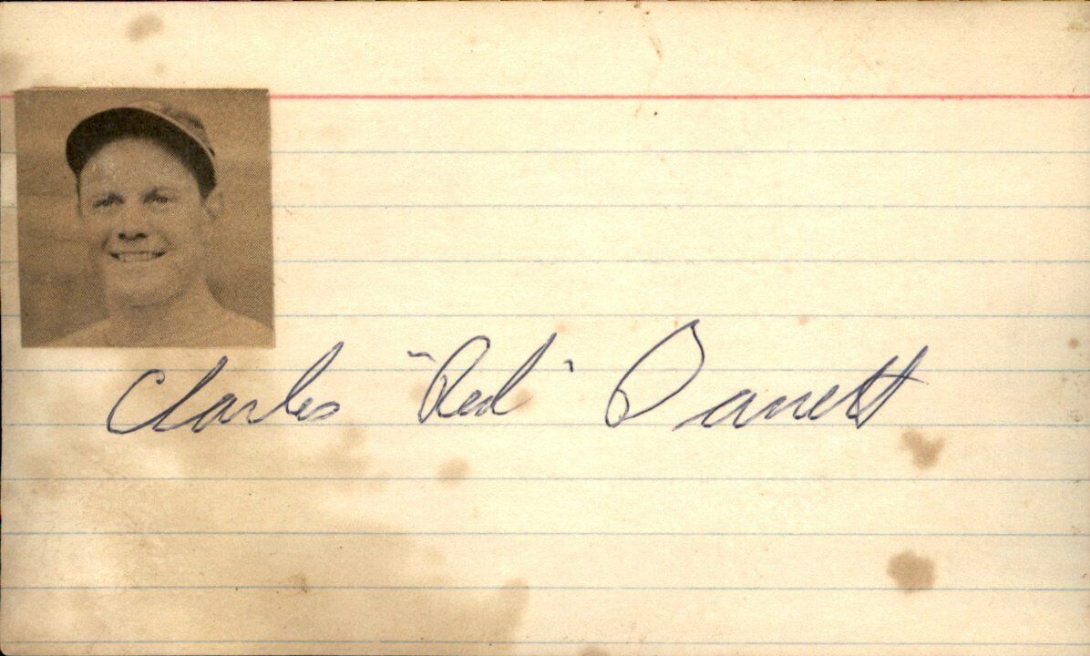 Red Barrett Braves/Cardinals d.1990 Signed/Autographed 3x5 Index Card 162622