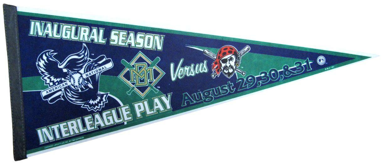 Milwaukee Brewers Inaugral Season Interleague Play vs. Pirates Pennant 163044