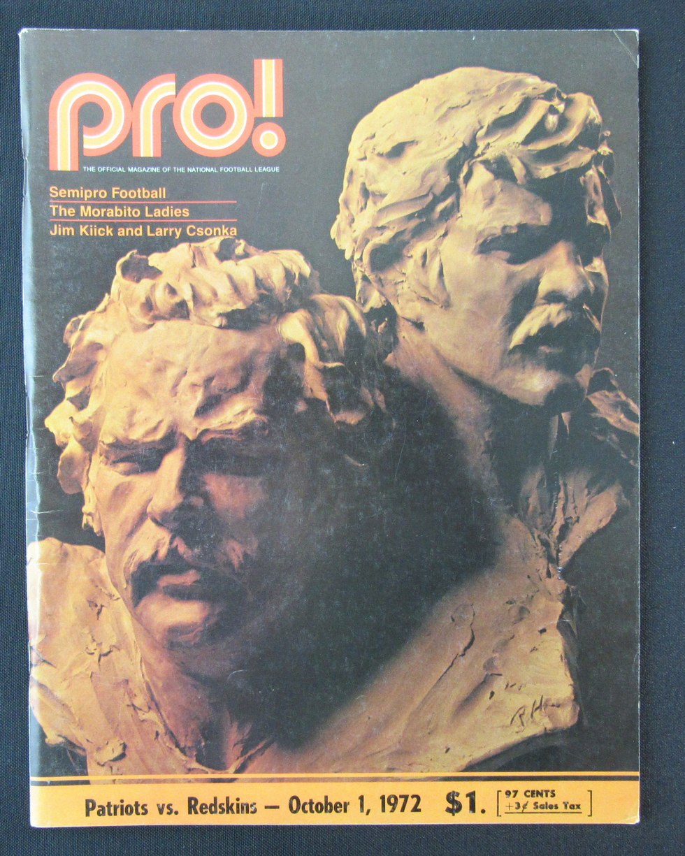 1972 New England Patriots vs. Washington Redskins Program 10/01/72 172399