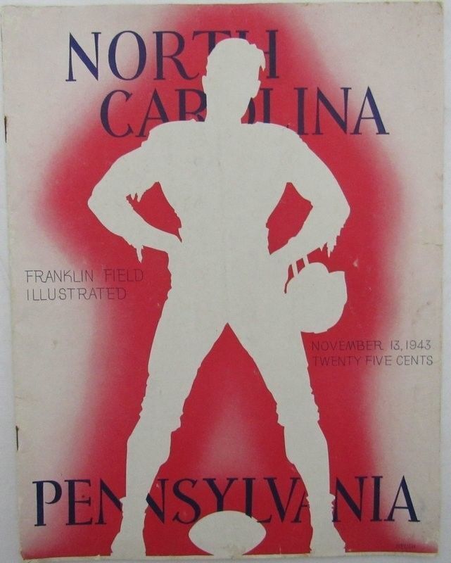 1943 North Carolina vs. UPenn College Football Game Day Program 11/13/43 130380