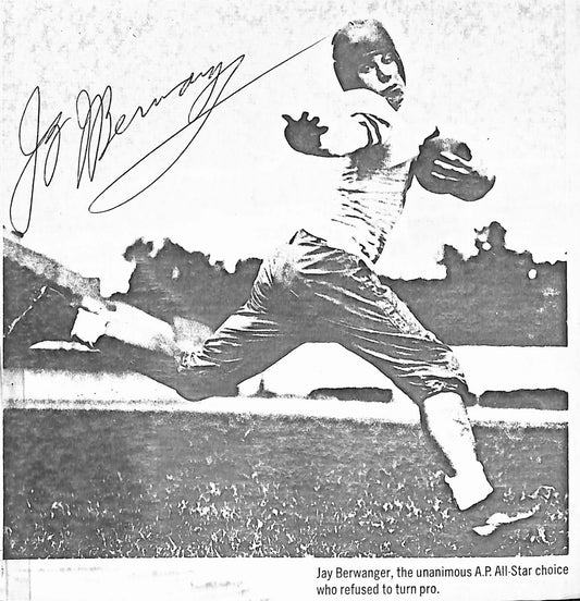 Jay Berwanger 1935 Heisman Trophy d.2002  Signed/Auto 6x6 B&W Photo  189493