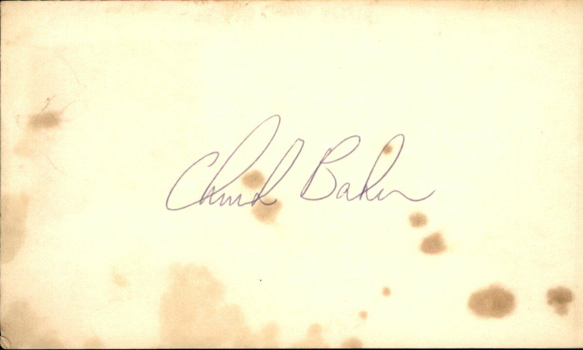Chuck Baker San Diego Padres Signed/Autographed 3x5 Index Card 162616