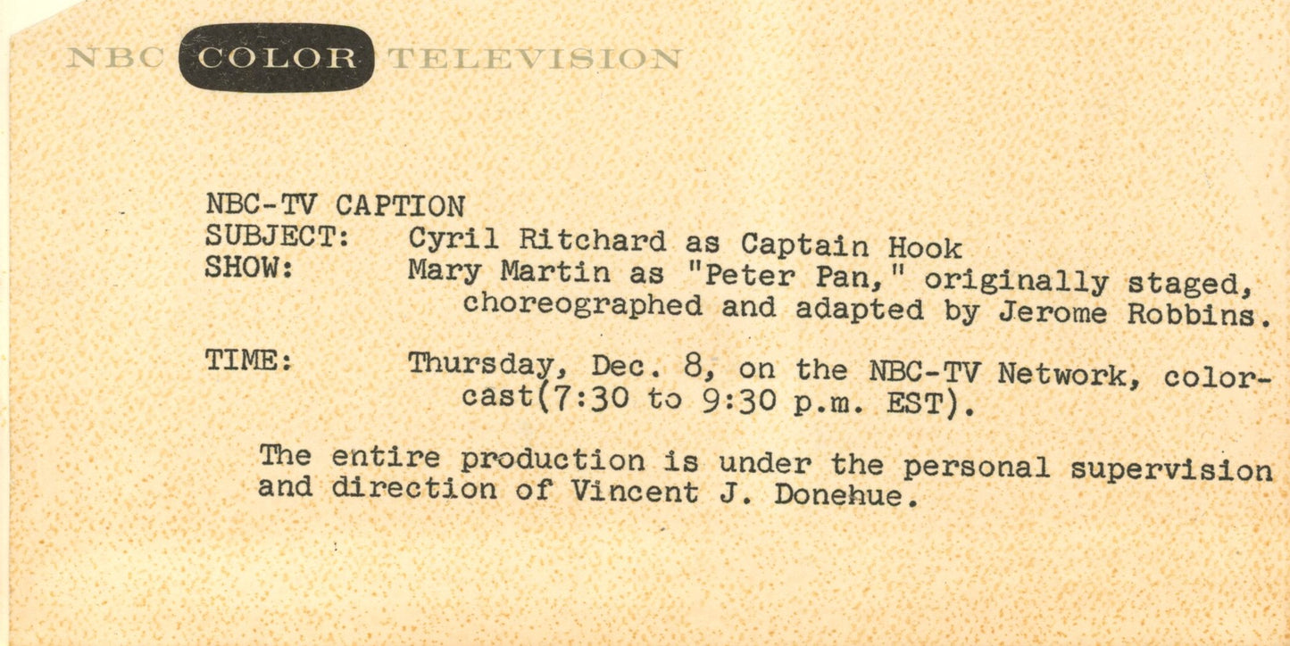 Cyril Ritchard Signed/Inscr 7x9 B/W Photo Actor "Captain Hook" PSA/DNA 192075