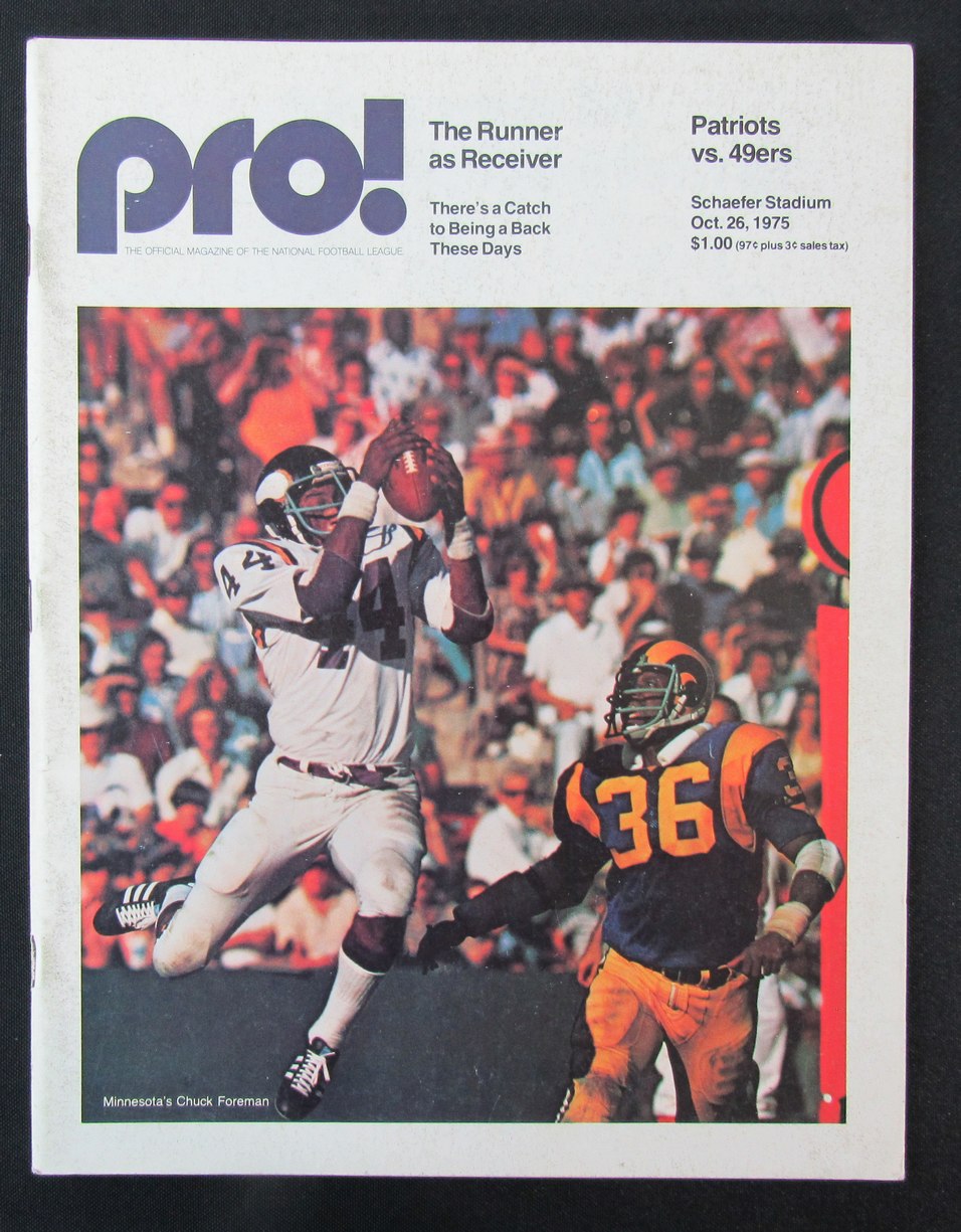 1975 New England Patriots vs. San Francisco 49ers Program 10/26/75 172514