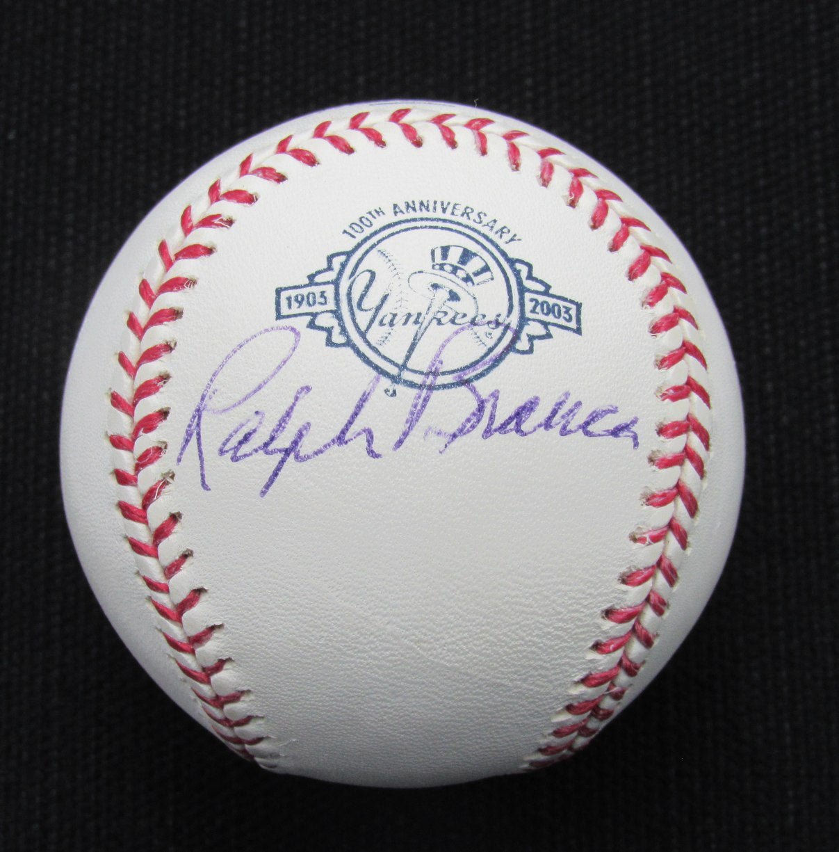 Ralph Branca Signed/Auto Yankees 100th OML Baseball JSA 186936