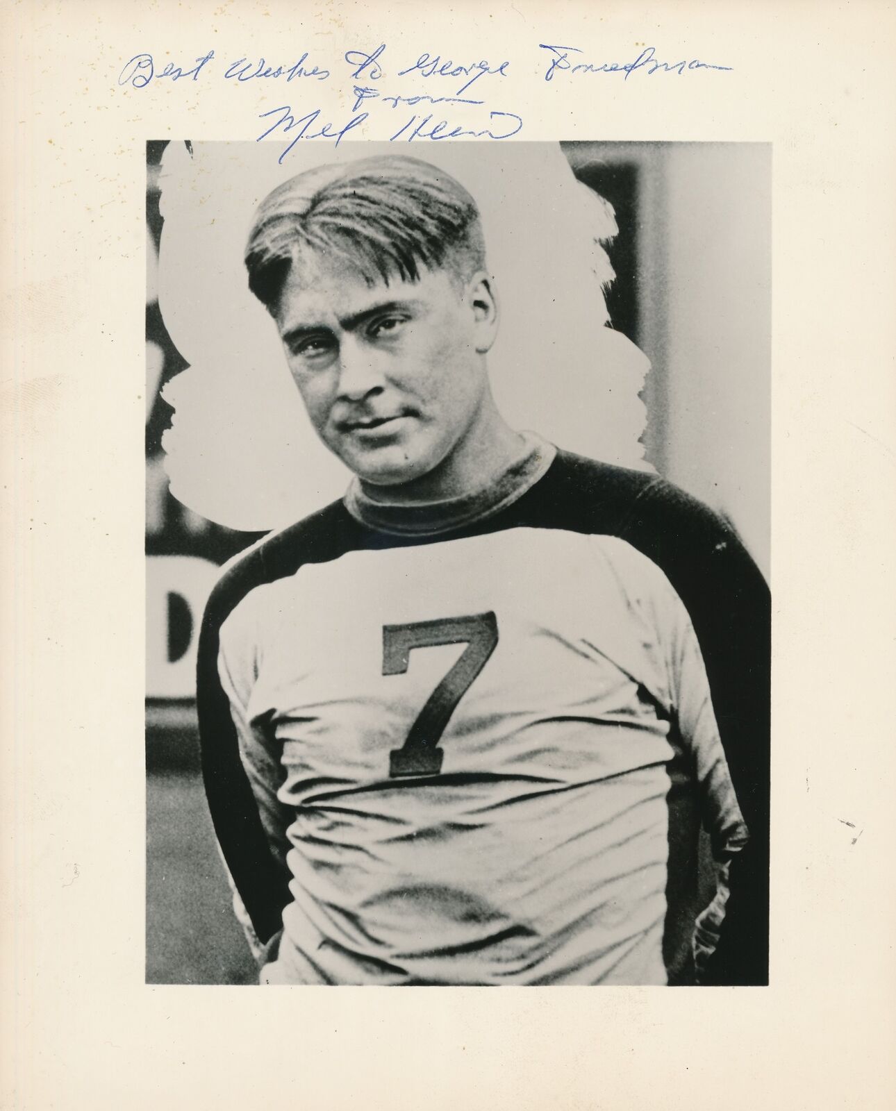 MEL HEIN HOF Autographed 8x10 B/W Magazine Photo Chicago Bears JSA