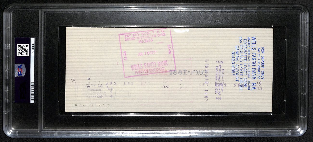 Al Davis HOF Signed/Autographed 8.5x3.5 Bank Check Raiders PSA/DNA 193223
