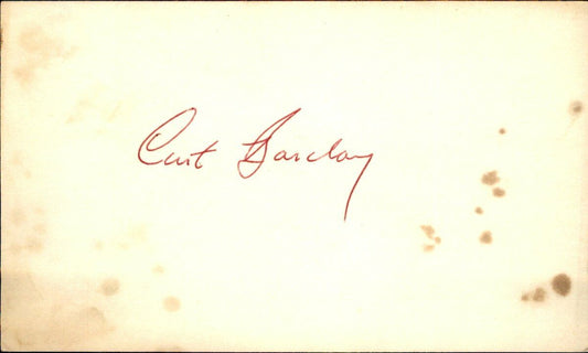 Curt Barclay New York Giants d.1985 Signed/Autographed 3x5 Index Card  162607