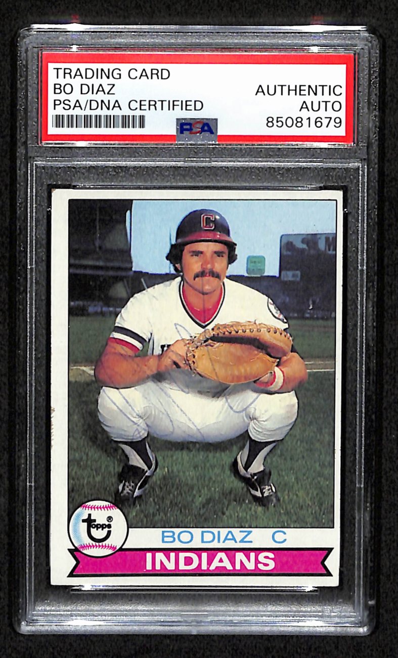 Bo Diaz Signed 1979 Topps Card #61 Cleveland Indians PSA/DNA 184539