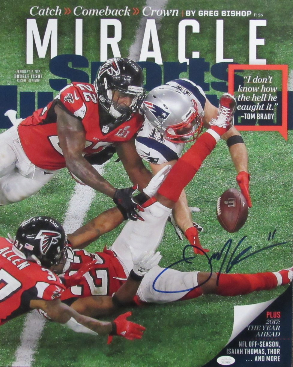 Julian Edelman Autographed "The Catch" 16x20 Photo Patriots JSA 192107