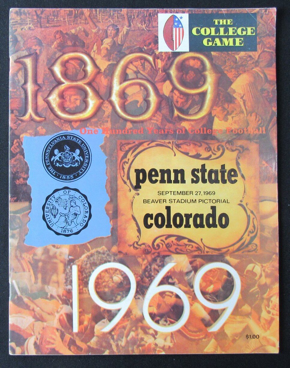 1969 Penn State vs. Colorado College Football Game Program 09/27