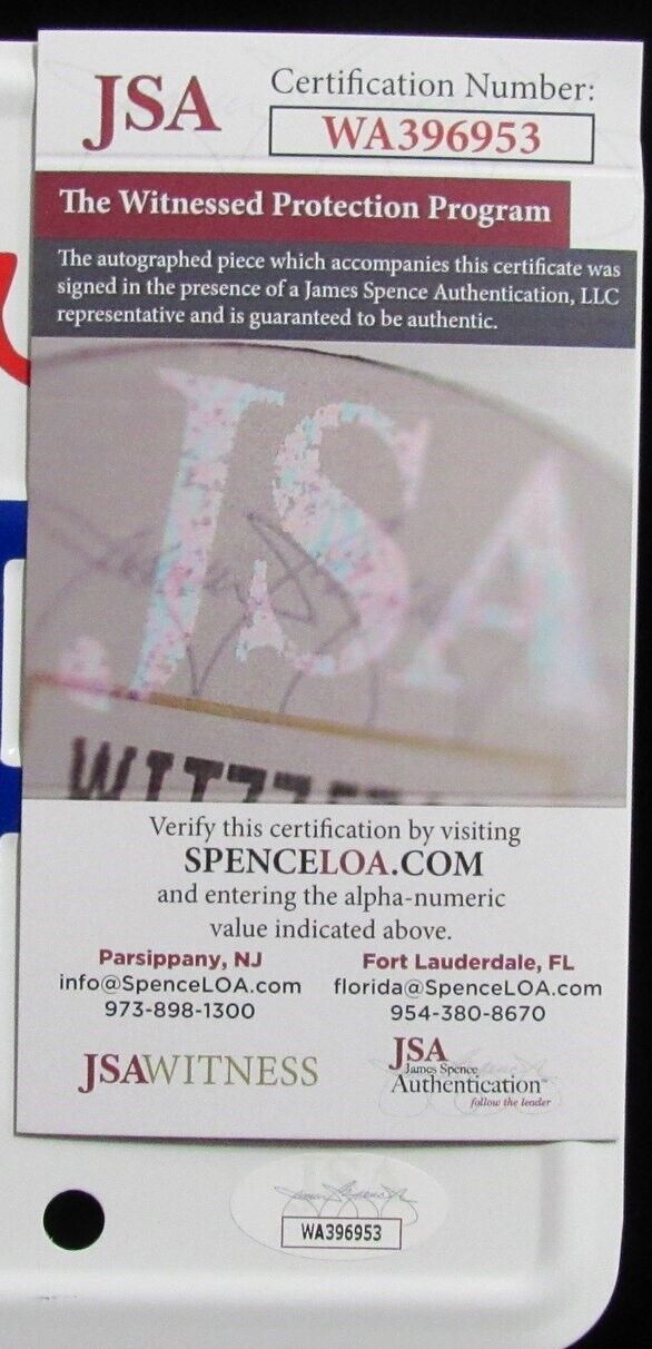 Jeremy Piven Autographed California License Plate ENTOURAGE ARI GOLD JSA