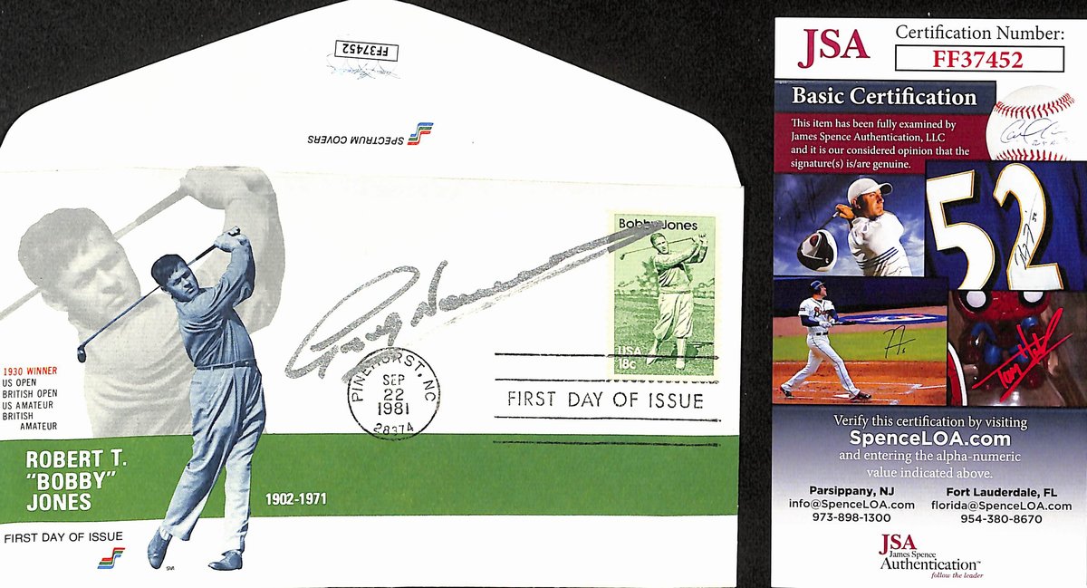 Greg Norman Signed/Auto 1981 Bobby Jones FDC First Day Cover JSA 189462