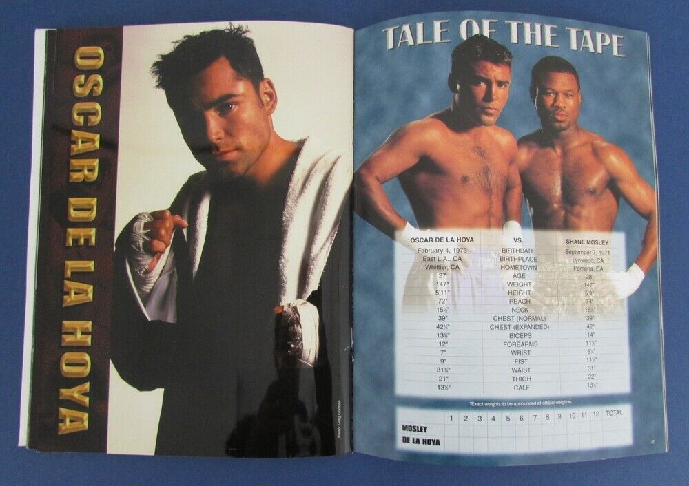 Oscar DeLaHoya vs Shane Mosely First Fight Program June 17th,2000 121974