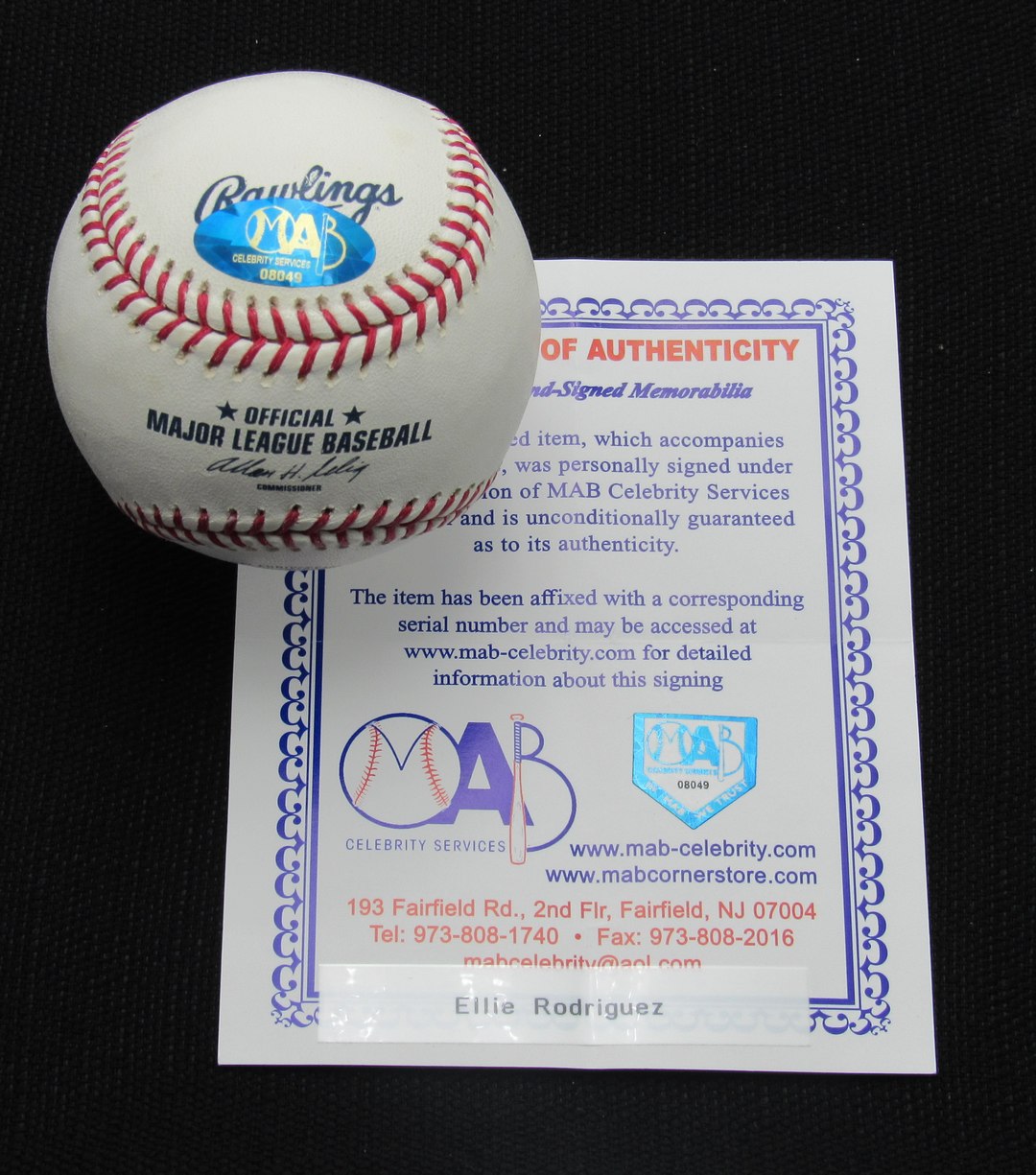 Ellie Rodriquez Signed/Auto Yankees 100th OML Baseball MAB 187058