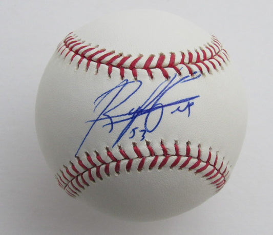 Rafael Pérez Autographed OML Baseball Cleveland Indians 180099