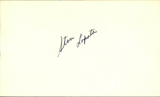 Stan Lopata Philadelphia Phillies d.2013 Signed/Auto  3x5 Index Card 162645