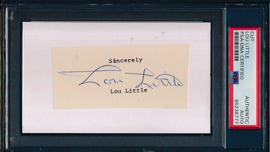 Lou Little CFB HOF Signed/Auto Cut on 3x5 Card Columbia  PSA/DNA 188298