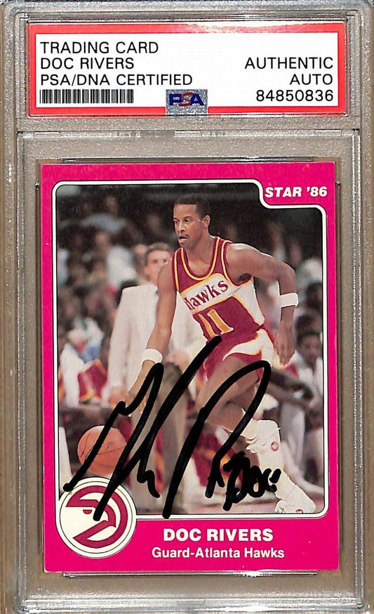 1985-86 Star Company #47 Doc Rivers Hawks Signed/Auto Card PSA/DNA 178949