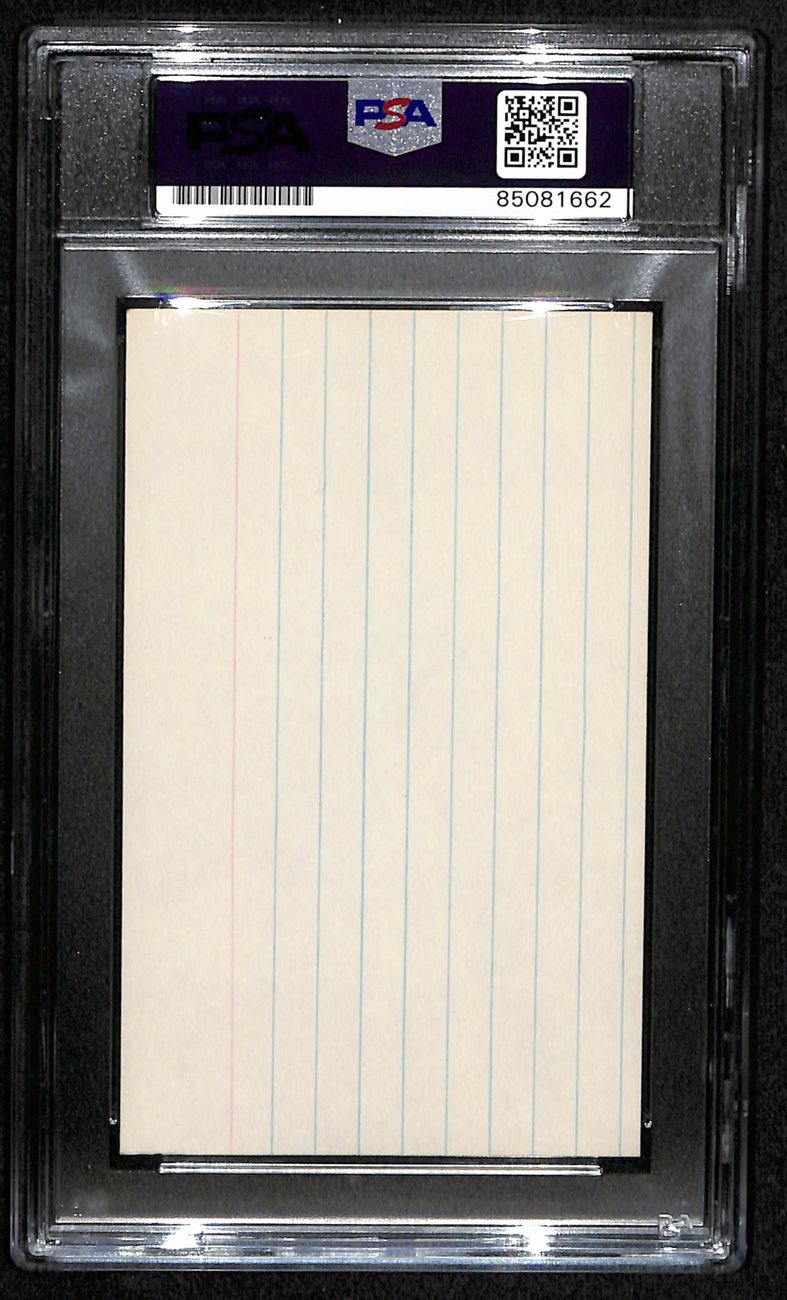 Waite Hoyt HOF Signed 3x5 Index Card New York Yankees PSA/DNA 184221