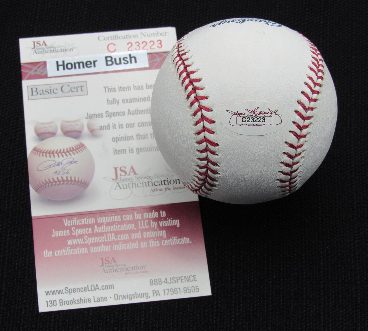 Homer Bush Signed/Auto Yankees 100th OML Baseball JSA 186708