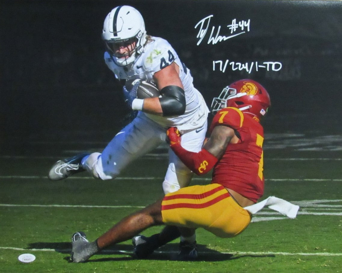 Tyler Warren Signed/Inscribed 16x20 Photo Penn State VS. USC JSA 191927