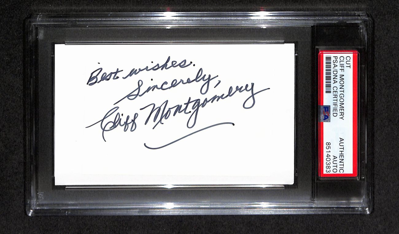 Cliff Montgomery  Autographed 3x5 Cut Card PSA/DNA 186525