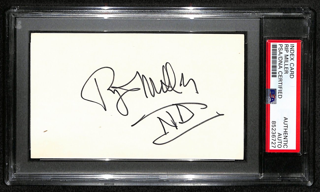 Rip Miller CFB HOF Signed/Auto 3x5 Index Card Notre Dame PSA/DNA 189016