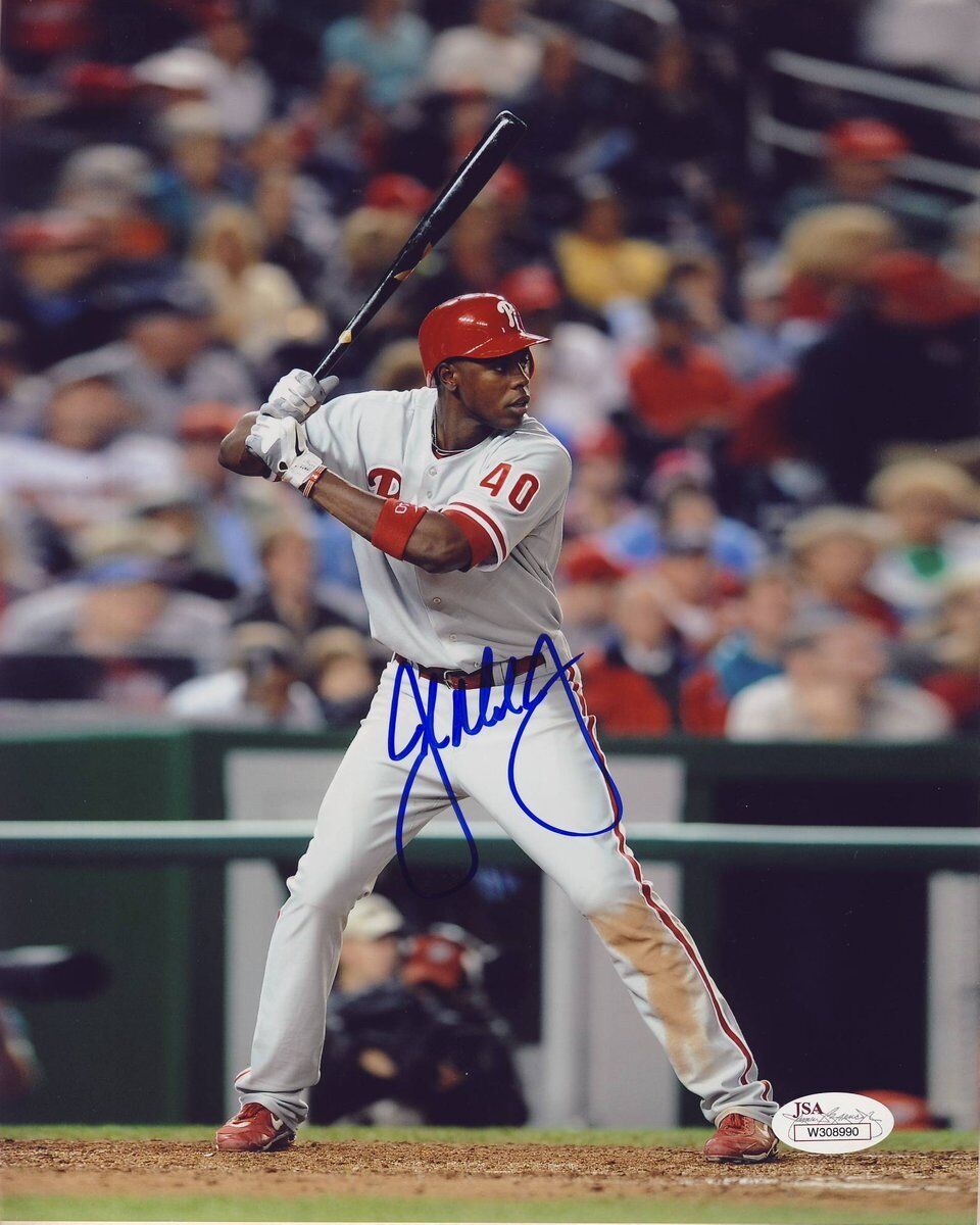 John Mayberry Jr. Phillies Signed 8x10 Color Stance Photo JSA 136802