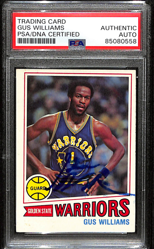 Gus Williams Signed 1977 Topps Card #89 Golden State Warriors PSA/DNA 185726