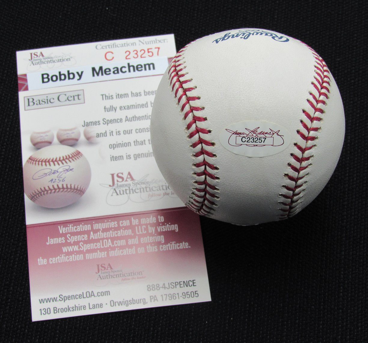 Bobby Meacham Signed/Auto Yankees 100th OML Baseball JSA 186915