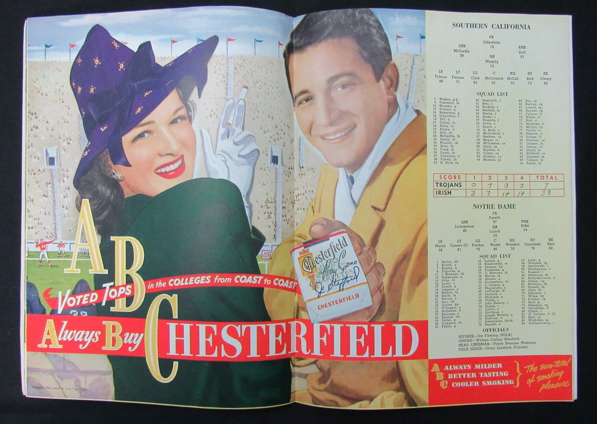 12/6/1947 So. California vs. Notre Dame Program 185945