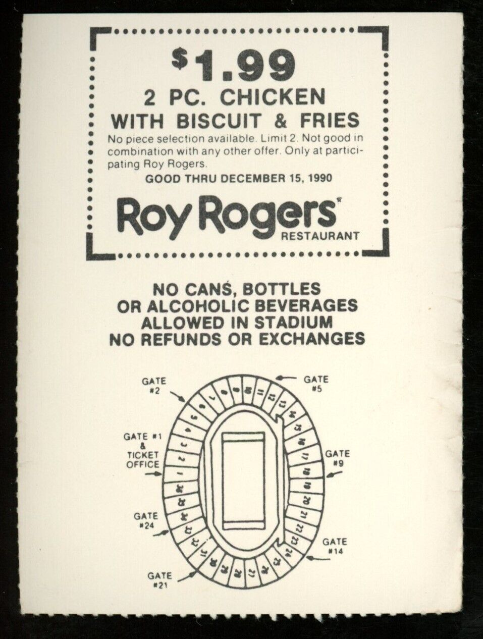 September 29, 1990 Pitt vs. West Virginia College Football Game Ticket Stub