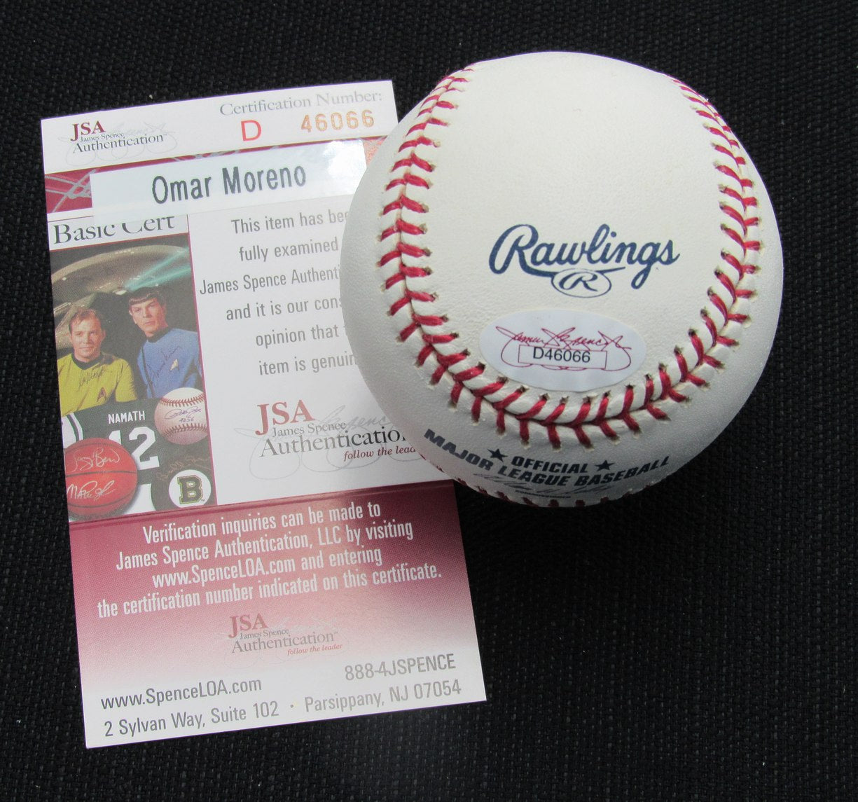 Omar Moreno Signed/Auto Yankees 100th OML Baseball JSA 186968