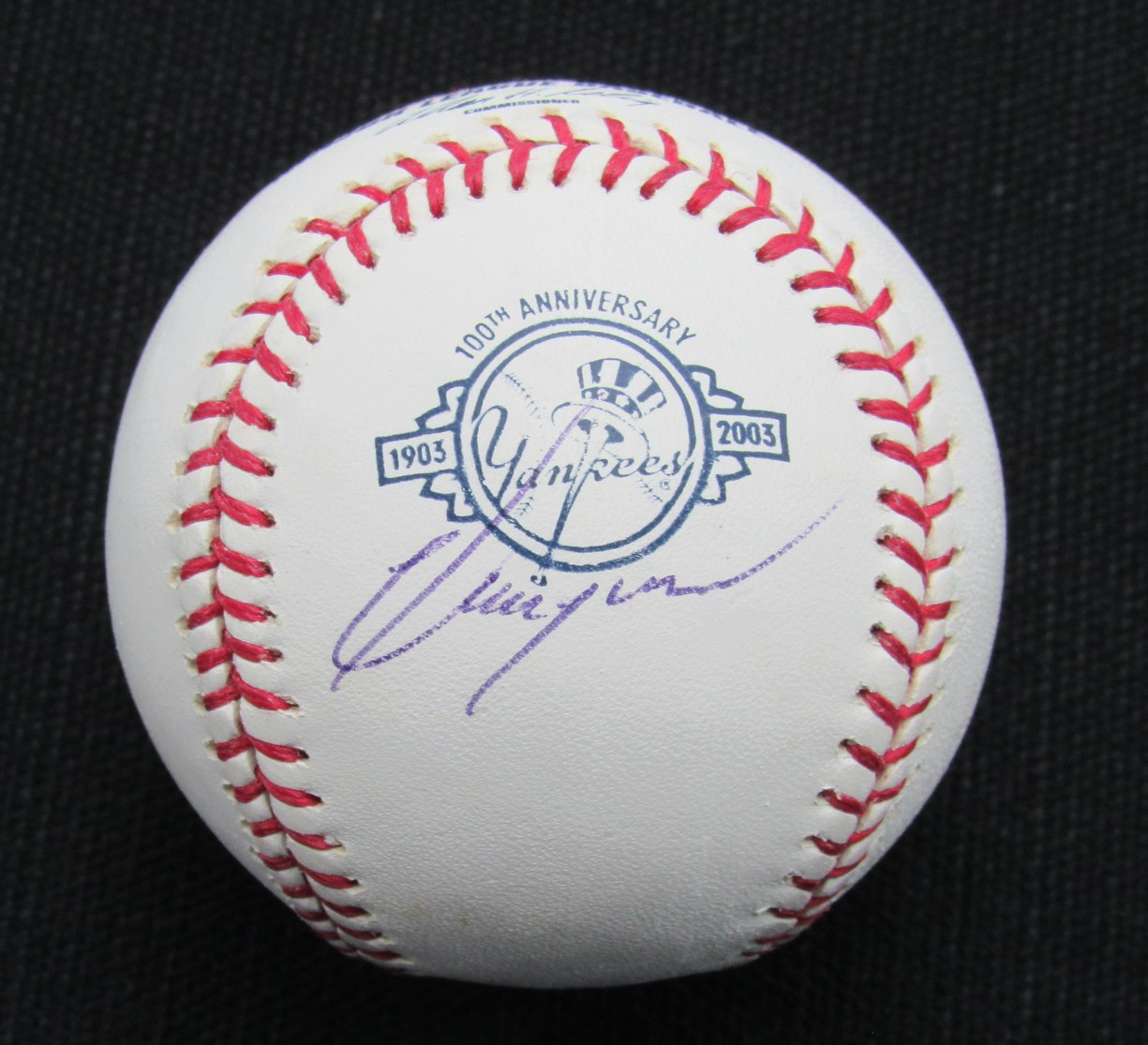 Omar Moreno Signed/Auto Yankees 100th OML Baseball JSA 186968