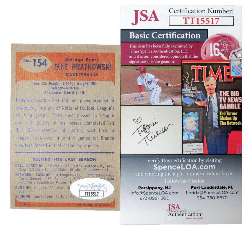 1955 Bowman Zeke Bratkowski Chicago Bears Signed/Autograph Football Card JSA