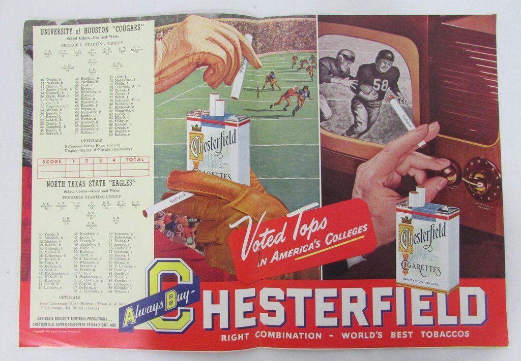 11/13/1948 Houston Cougars Vs. North Texas State Official Football Program