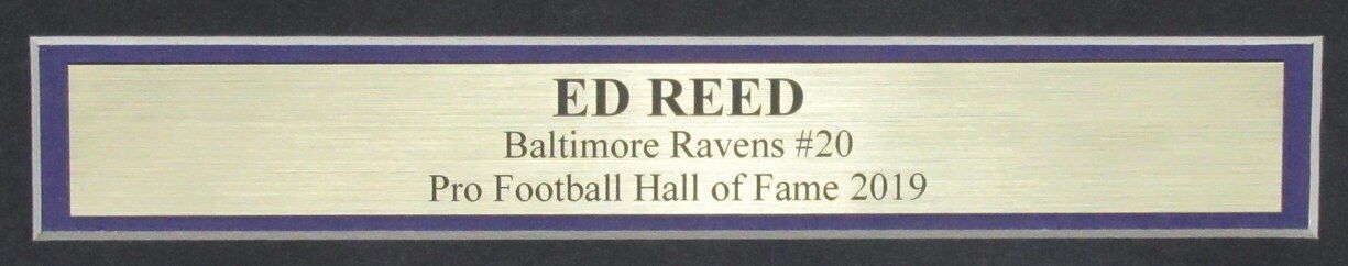 Ed Reed HOF Autographed 16x20 Photo Baltimore Ravens Framed Beckett