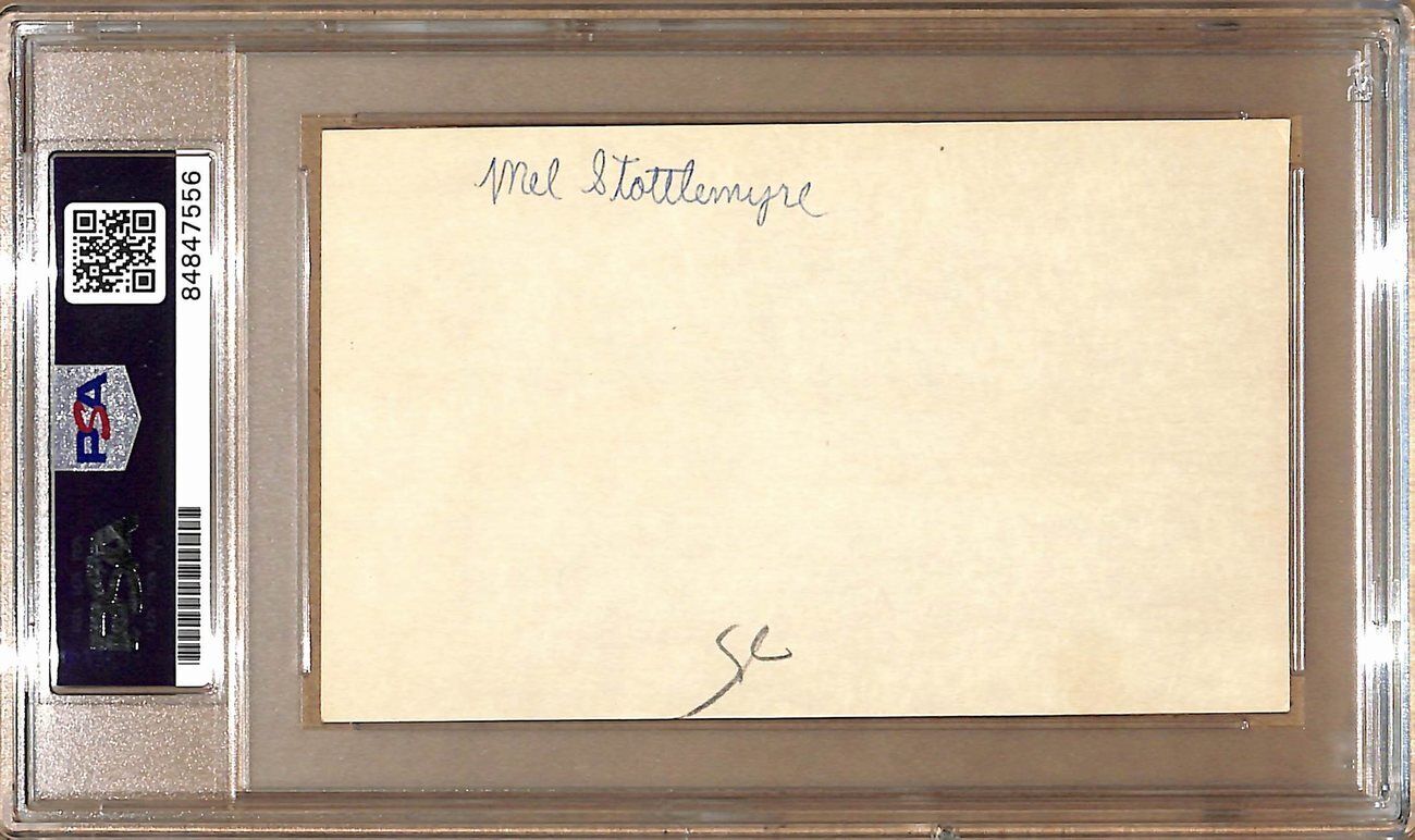 Mel Stottlemyre Autographed 3x5 Index Card New York Yankees PSA/DNA 179092